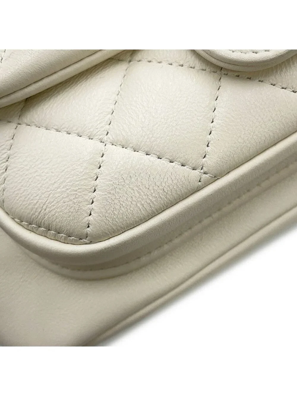 Chanel Backpack Quilted CC Logo Lambskin White
